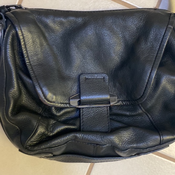 Kooba Black Leather Crossbody Purse Bag Satchel - Picture 2 of 11